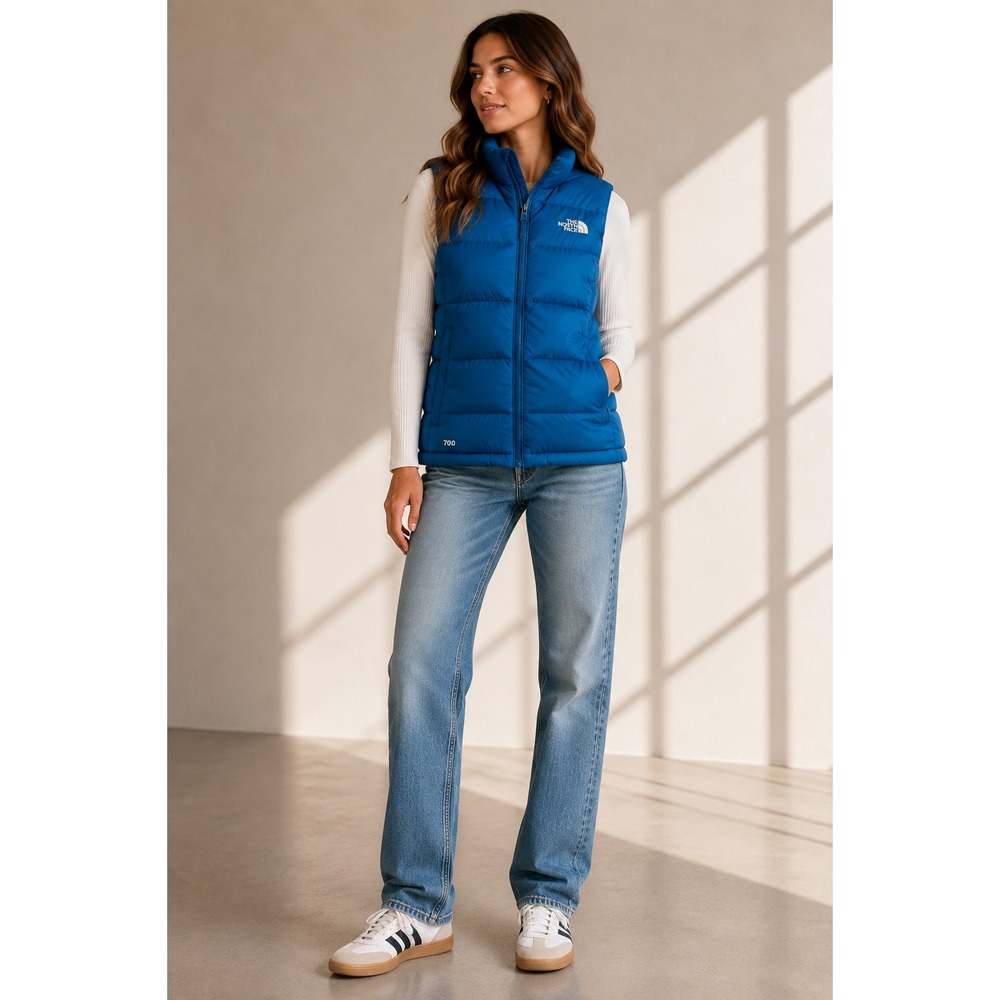 The North Face 700 Down Vest Womens L Blue Goose Down Puffer Outdoor Winter